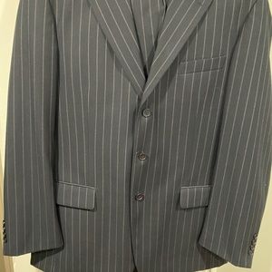 Men’s Eddie Domani, Three Button, Pinstrip, Pleats, Cuffs